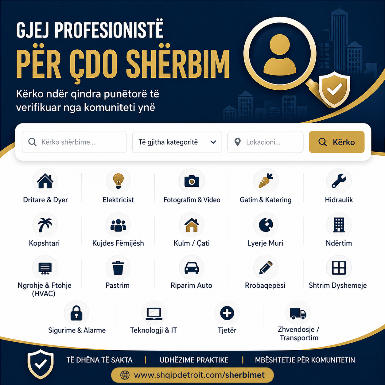 Gjej profesionistë për çdo shërbim