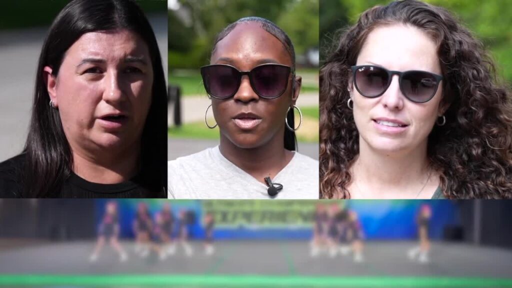 Jaclyn Gerich, Shay Foster dhe Brittany — tri nëna nga Farmington Hills që thonë se u mashtruan nga organizatorja e ekipit Diamond Cheer All Star Team (Foto: WXYZ)