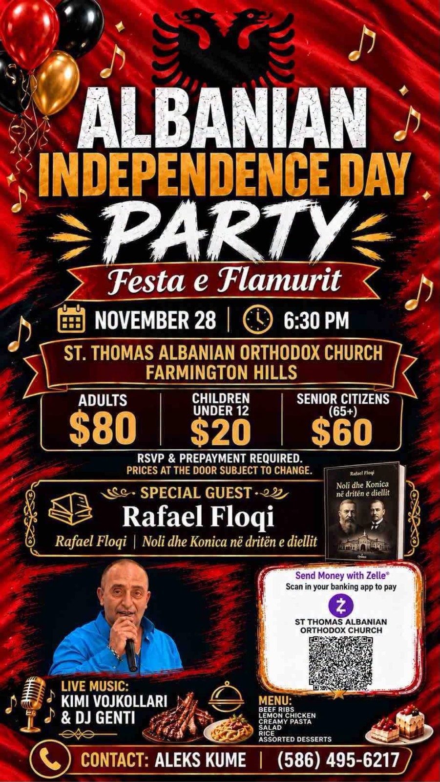 Posteri zyrtar i Festës së Flamurit në Kishën e Shën Thomait, Farmington Hills